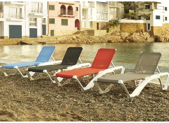 Tumbona Acqua 73x190x35 Blanca/azul